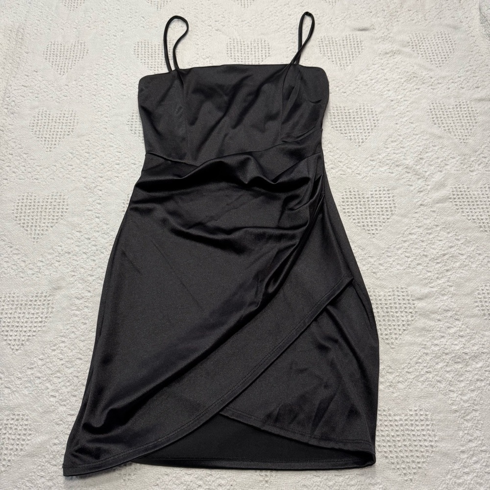 Windsor Ruched Side Slit Mini Dress (S?)